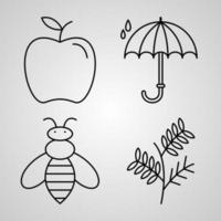 Set of Vector Line Icons of Spring