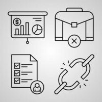 Set of Thin Line Flat Design Icons of Miscellany Business vector