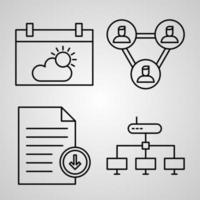 Simple Set of Networking Vector Line Icons