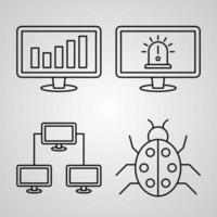 Cyber Security Icon Collection White Color Background vector