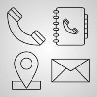 Set of Vector Line Icons of Call Center Service