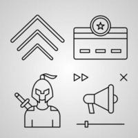 Set of Vector Line Icons of Online Gaming