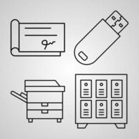 Set of Vector Line Icons of Accounting