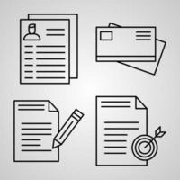 conjunto de iconos simple de iconos de línea relacionados con redes vector