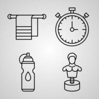 Collection of Gym Symbols in Outline Style vector