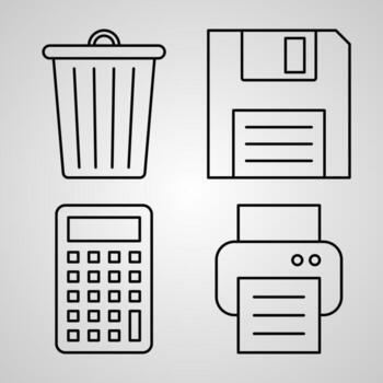Notes and Tasks Line Icon Set of Vector Symbol in Trendy Outline Style