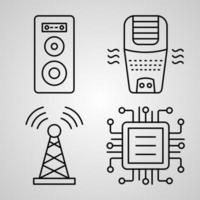 Simple Icon Set of Internet of Thinking Related Line Icons vector