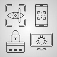 Cyber Security Symbol background Cyber Security Outline Icons vector