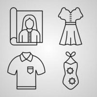 Set of Vector Line Icons of Handcrafts