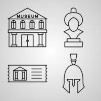 Museum Icon Collection White Color Background vector