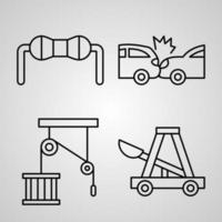 Physics Icon Collection White Color Background vector