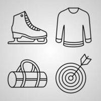 simple conjunto de iconos de línea de vector de hockey