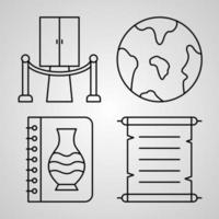 Simple Icon Set of Museum Related Line Icons vector