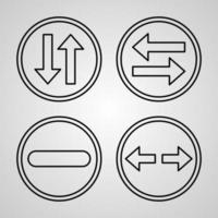 conjunto de iconos simple de flechas relacionadas con los iconos de línea vector