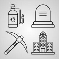 Simple Icon Set of Village Related Line Icons vector