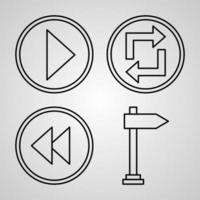 Collection of Arrows Symbols in Outline Style vector