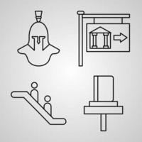 Collection of Museum Symbols in Outline Style vector