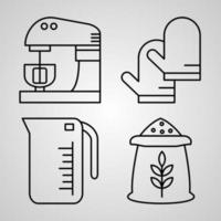 Bakery Line Icon Set Collection of in Trendy Outline Style vector