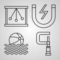 Physics Line Icon Set Collection of in Trendy Outline Style vector