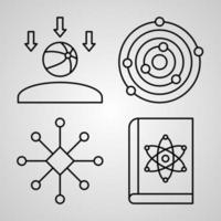 Outline Physics Icons isolated on White Background vector