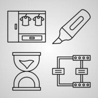 Collection of Organization Symbols in Outline Style vector