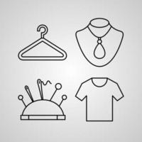 Set of Handcrafts Icons Isolated on White Background vector