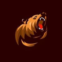 impresionante logotipo de mascota de vector de oso enojado