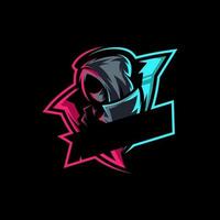 AWESOME ASSASSIN NINJA SHIELD VECTOR MASCOT LOGO