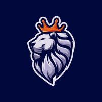 AWESOME LION KING WITH CROWN VECTORE MASCOT LOGO vector