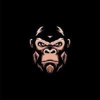 mono, rey, kong, cabeza, vector, mascota, logotipo vector