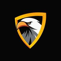 impresionante cabeza de águila logo escudo vector mascota