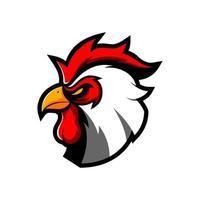 AWESOME ROOSTER HEAD MASCOT LOGO VECTOR