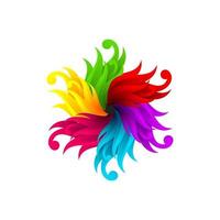 AWESOME COLORFUL ABSTRACT FLOWER LOGO VECTOR