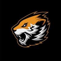 AWESOME ANGRY TIGER HEAD LOGO MASCOT VECTOR ILLUSTRATION