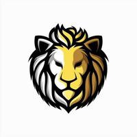 Ilustración de vector de mascota de logotipo de cabeza de león impresionante