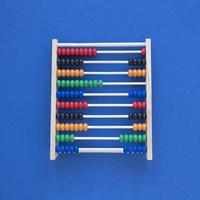 Flat lay colourful abacus photo