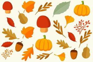 vector stock otoño patrón ilustración diseño plano