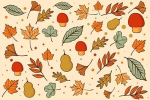 hand drawn vector illustration autumn leaves pattern