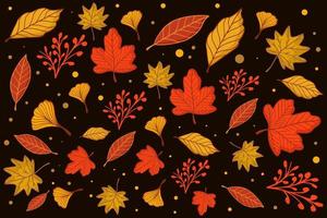 autumn pattern hand-drawn vector illustration