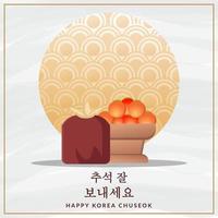 vector de corea chuseok concepto de diseño plano