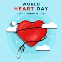 concepto de diseño día mundial del corazón con nube y estetoscopio twist heart