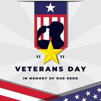 flat design veterans day concept vector illustration