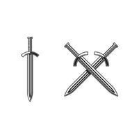 knight swords isolated on white background vector