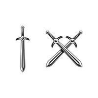 knight swords isolated on white background vector