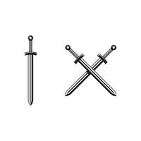 knight swords isolated on white background vector