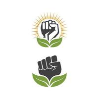 mano fuerte icono de vector de plantilla