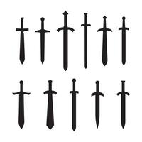 knight swords isolated on white background vector