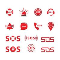 SOS Vector icon design illustration