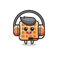 Cartoon mascot of waffle as a customer service vector