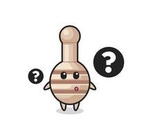 Cartoon Illustration of honey dipper with the question mark vector